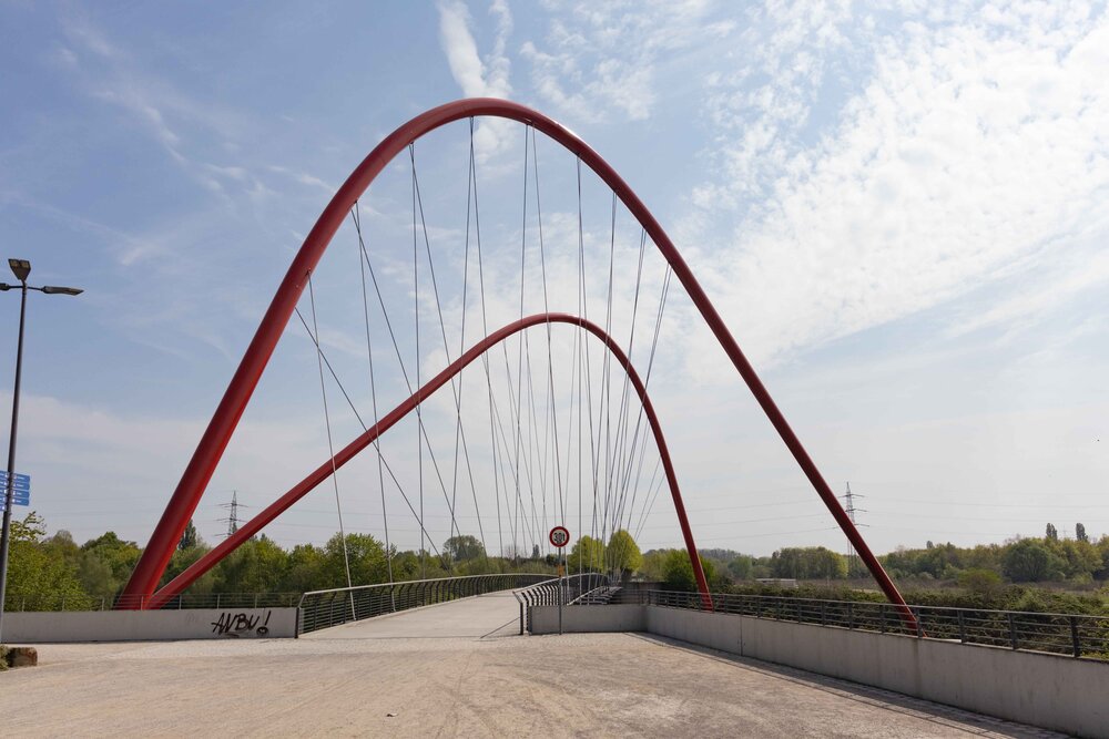 Here is the Double Arch bridge or Doppelbogenbrücke in Gelsenkirchen