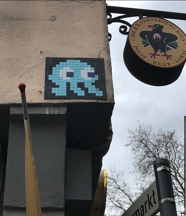 Space Invaders Icon in Cologne, Germany - 